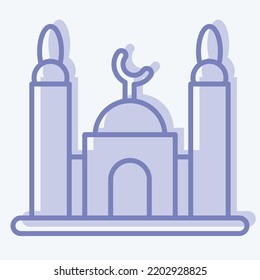 Icon Mosque. suitable for education symbol. two tone style. simple design editable. design template vector. simple illustration