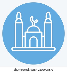 Icon Mosque. suitable for education symbol. blue eyes style. simple design editable. design template vector. simple illustration