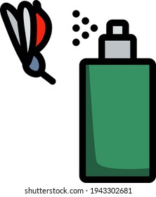Icon Of Mosquito Spray. Editable Bold Outline With Color Fill Design. Vector Illustration.
