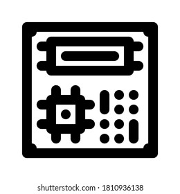 icon Motherboard, Circuit Board, Hardware, Mainboard, with style outline