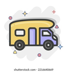 Icon Motor Automotive. suitable for Automotive symbol. comic Style. simple design editable. design template vector. simple illustration