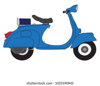 icon motorbike cartoon vintage retro ride  scooter bike motorcycle