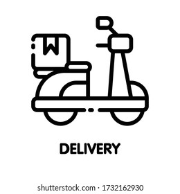 Icon Motorcycle delivery  outline style icon design  illustration on white background eps.10