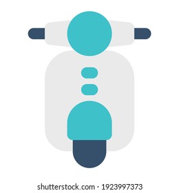 icon motorcycle using flat style and blue color dominate