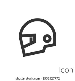 Icon motorized helmet in black and white Illustration.