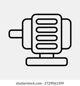 Motores de ícones. Elementos de veículos elétricos. Ícone no estilo de linha.