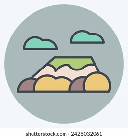 Icon Mount kilimanjaro. related to Kenya symbol. color mate style. simple design editable. simple illustration
