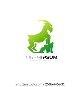 icon of a mountain goat climbing a cliff, green color