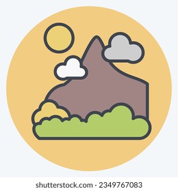 Icon Mountain. related to Alaska symbol. color mate style. simple design editable. simple illustration