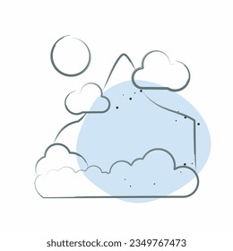 Icon Mountain. related to Alaska symbol. Color Spot Style. simple design editable. simple illustration