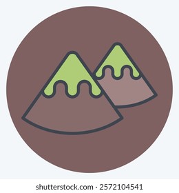 Icon Mountain. related to Native American symbol. color mate style. design editable