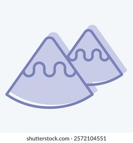 Icon Mountain. related to Native American symbol. two tone style. design editable