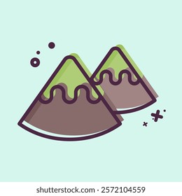 Icon Mountain. related to Native American symbol. MBE style. design editable