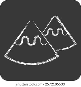 Icon Mountain. related to Native American symbol. chalk Style. design editable