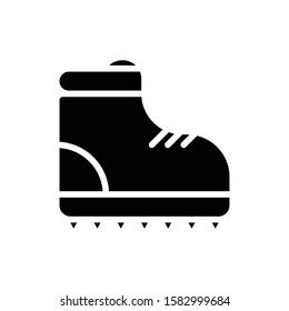 Icon mountain shoes in glyph style. vector illustration and editable stroke. Isolated on white background.