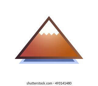 Icon of Mountain with Snow-capped Peaks. Vector Illustration of Alps