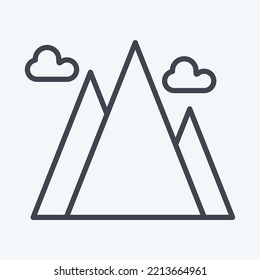 Icon Mountain. suitable for Summer symbol. line style. simple design editable. design template vector. simple illustration
