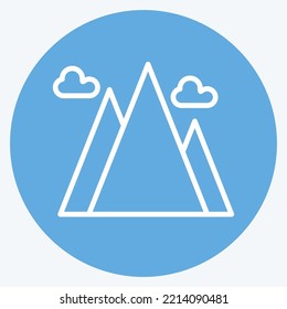 Montaña de iconos. adecuado para el símbolo de verano. estilo ojos azules. diseño simple editable. vector de plantilla de diseño. ilustración simple