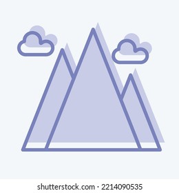 Montaña de iconos. adecuado para el símbolo de verano. estilo de dos tonos. diseño simple editable. vector de plantilla de diseño. ilustración simple