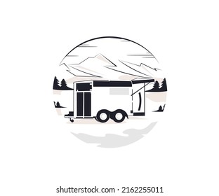 icon mountain trailer logo template