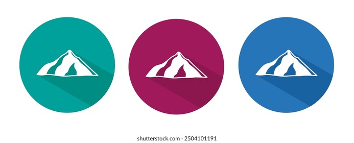 Icon for mountain vector illustration in flat.