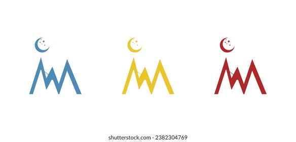 icon of mountains, path, vector illustration