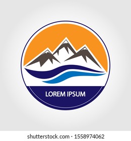 icon of the mountains. Simple flat design