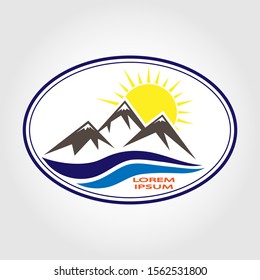 icon of the mountains. Simple flat design
