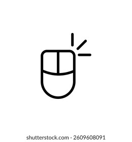 Icon of a mouse click, ideal for digital interaction, web design, and technology-related conten