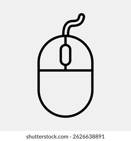 Icon mouse. Computer components elements. Icon in line style.
