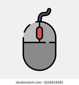 Icon mouse. Computer components elements. Icon in filled line style.