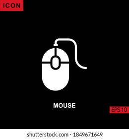 Icon mouse. Flat, glyph or filled vector icon symbol sign collection for mobile concept and web apps design.