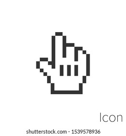 Icon mouse hand cursor in black and white Illustration.