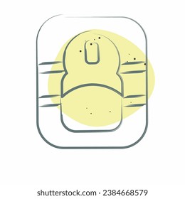 Symbol Mouse Pad. in Zusammenhang mit Computersymbol. Farbtopf-Stil. einfaches Design bearbeitbar. einfache Abbildung