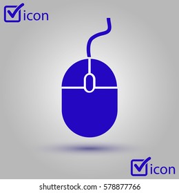 Icon of mouse.So, click the mouse. Flat design style.
