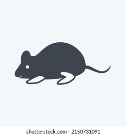 Icon Mouse. suitable for animal symbol. glyph style. simple design editable. design template vector. simple symbol illustration
