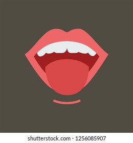 icon mouth with language