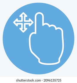 Icon Move - Blue Eyes Style - Simple illustration,Editable stroke,Design template vector, Good for prints, posters, advertisements, announcements, info graphics, etc.