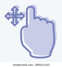 Icon Move - Two Tone Style - Simple illustration,Editable stroke,Design template vector, Good for prints, posters, advertisements, announcements, info graphics, etc.
