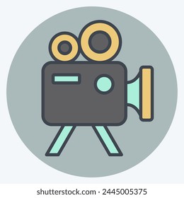 Icon Movie Camera. related to Entertainment symbol. color mate style. simple design illustration