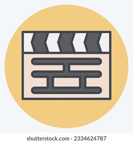 Icon Movie. related to Art and Media symbol. color mate style. simple design editable