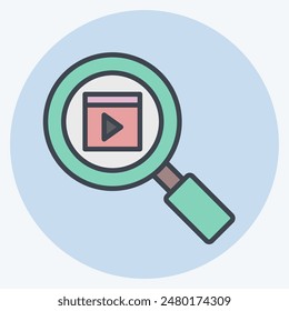 Icon Movie Search. related to Cinema symbol. color mate style. simple design illustration