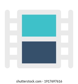 icon movie using flat style and blue color dominate