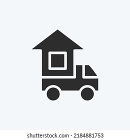 Icon Moving Home. suitable for education symbol. glyph style. simple design editable. design template vector. simple illustration