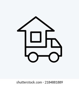 Icon Moving Home. suitable for education symbol. line style. simple design editable. design template vector. simple illustration