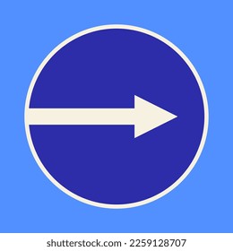 Icon moving on the right. Vector clipart