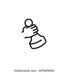 Icon of moving pawn. Chess, game, strategy. Creativity concept. Can be used for topics like management, leisure, business