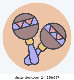 Icon Mracas. related to South Africa symbol. color mate style. simple design illustration