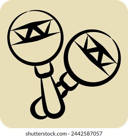 Icon Mracas. related to South Africa symbol. hand drawn style. simple design illustration