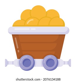 An icon of mud cart in flat style